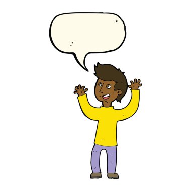 çizgi film mutlu adam konuşma baloncuğu ile