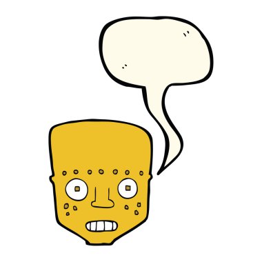 çizgi film robot kafa ile konuşma balonu