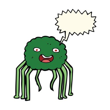 Konuşma baloncuklu çizgi film örümceği