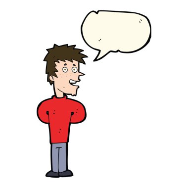 çizgi film mutlu adam konuşma baloncuğu ile