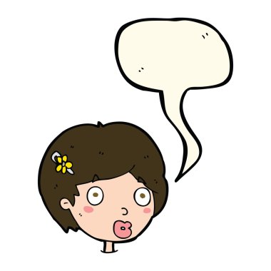 karikatür kadın yüzünü şaşırttı konuşma baloncuğuyla