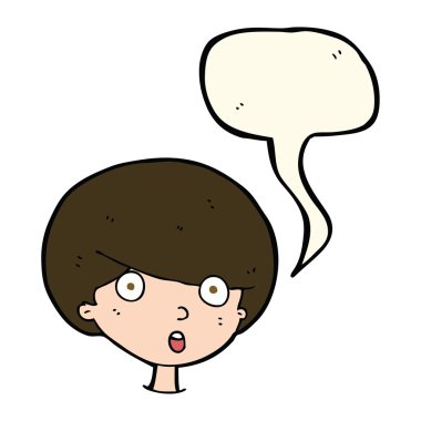 Çizgi film çocuğu konuşma balonuyla şaşırttı.