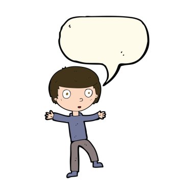 çizgi film konuşma baloncuğu olan ürkmüş çocuk