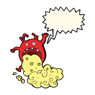 çizgi film iğrenç canavar konuşma balonu ile hasta olmak