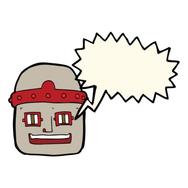 çizgi film robot kafa ile konuşma balonu