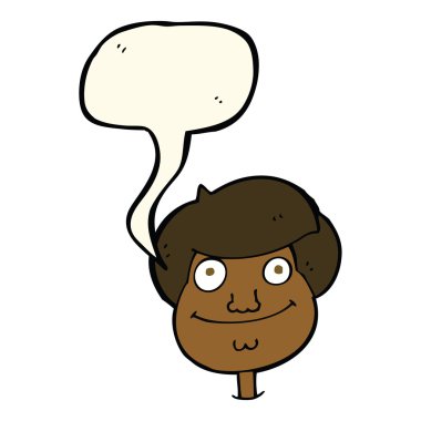 mutlu konuşma balonu ile yüzünü çizgi film