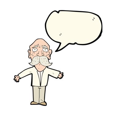 konuşma balonu ile hayal kırıklığına yaşlı adam çizgi film