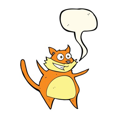 Konuşma balonlu komik çizgi film kedisi