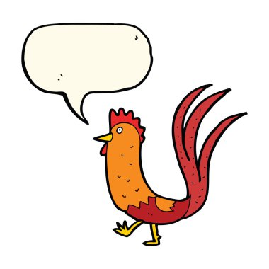 Konuşma baloncuklu horoz çizgi filmi