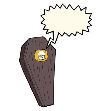 korkunç çizgi film tabut ile konuşma balonu