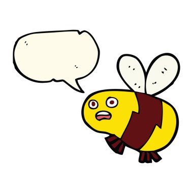 Konuşma balonlu çizgi film arısı