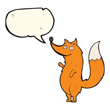 Fox ile konuşma balonu sallayarak çizgi film