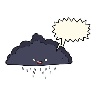 Konuşma baloncuklu çizgi film yağmur bulutu