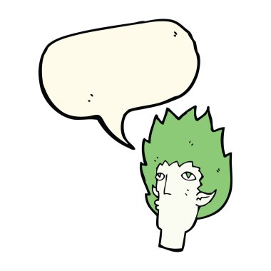 çizgi film vampir yüz ile konuşma balonu