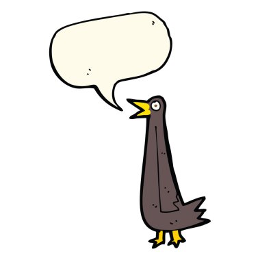 Konuşma baloncuklu komik çizgi film kuşu