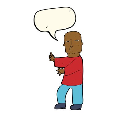 çizgi film sert adam konuşma balonu ile