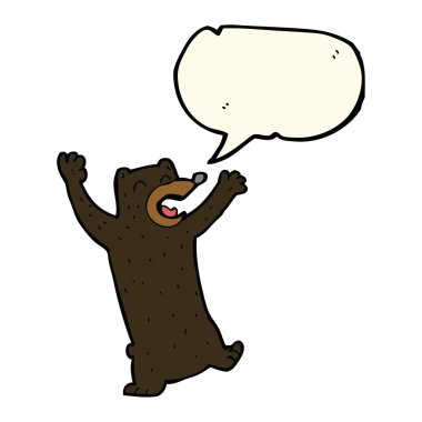 çizgi film siyah ayı ile konuşma balonu