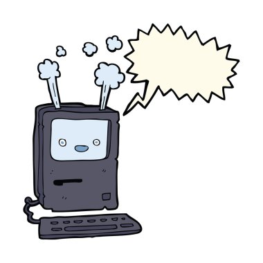 çizgi film eski bilgisayar ile konuşma balonu