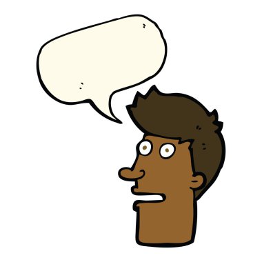 karikatür erkek yüzünü konuşma baloncuğuyla şaşırttı