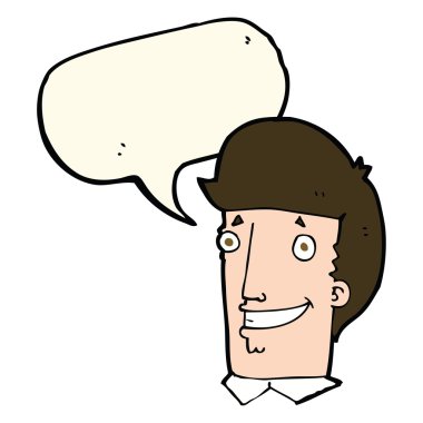 çizgi film mutlu adam konuşma baloncuğu ile