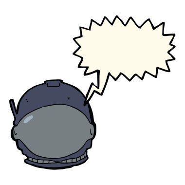 Konuşma baloncuklu astronot suratı