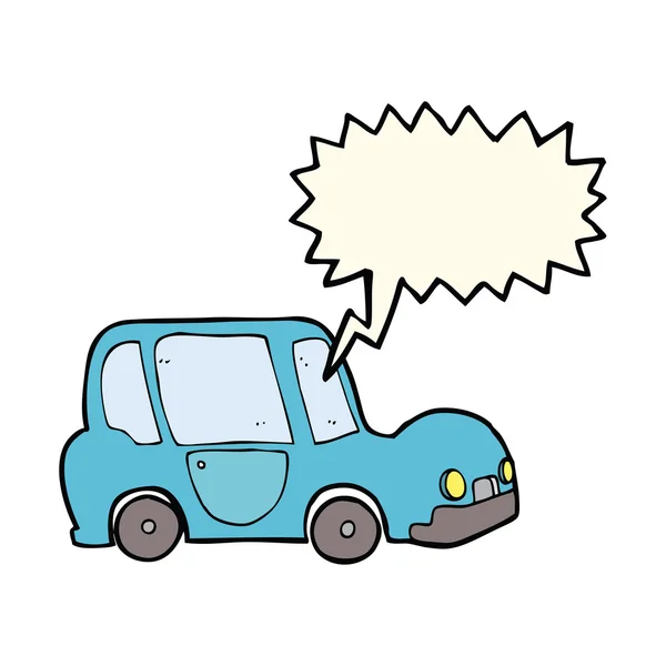 Cartoon car with speech bubble — Stock Vector