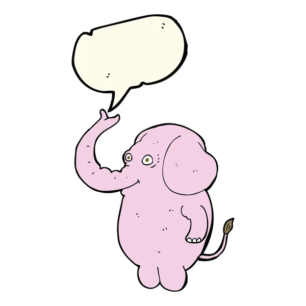 Elefante divertido de dibujos animados con burbuja de habla — Vector de stock