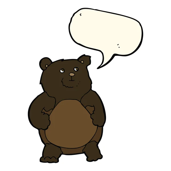 Cartoon bear with speech bubble — Stock Vector