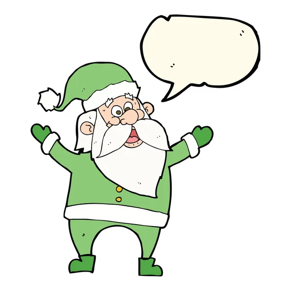 Cartoon santa claus with speech bubble — Stock Vector