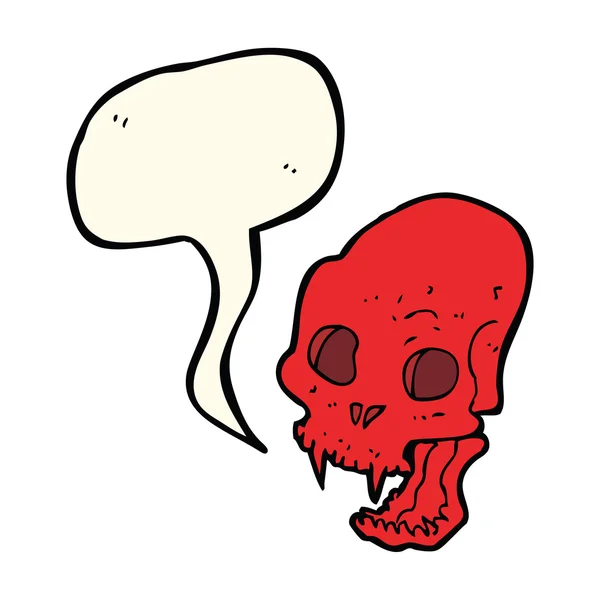 Мультяшний сумний вампір череп з мовною бульбашкою — стоковий вектор