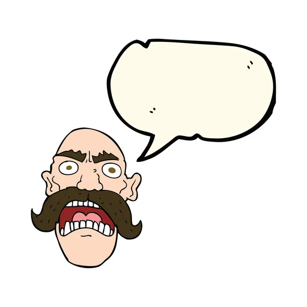 भाषण बबल सह कार्टून रागावलेला जुना माणूस — स्टॉक व्हेक्टर