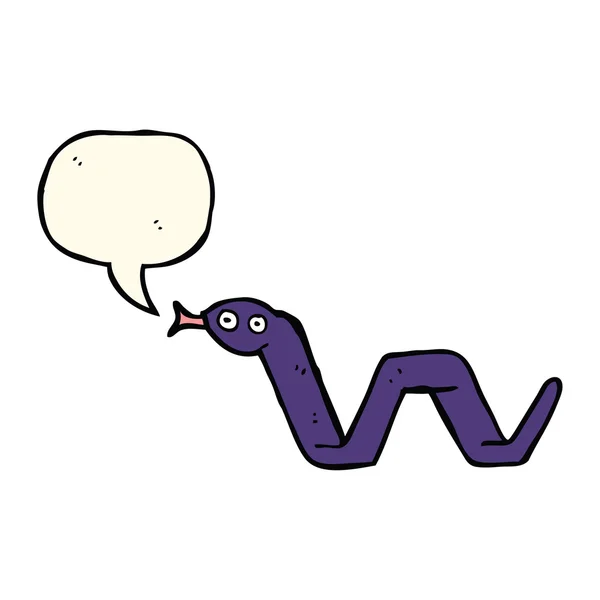 Funny cartoon snake with speech bubble — Stock Vector
