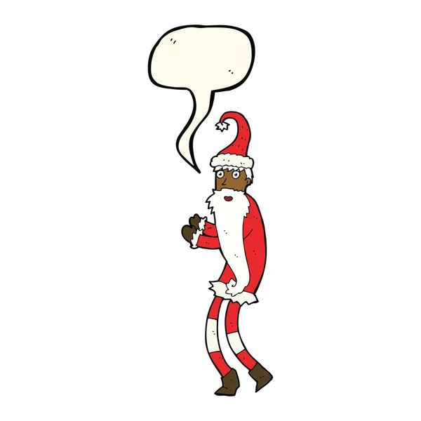 Konuşma balonlu çizgi film Noel Baba — Stok Vektör