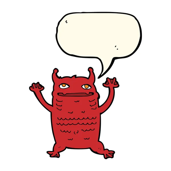 具有言语泡沫的卡通小怪物 — 图库矢量图片