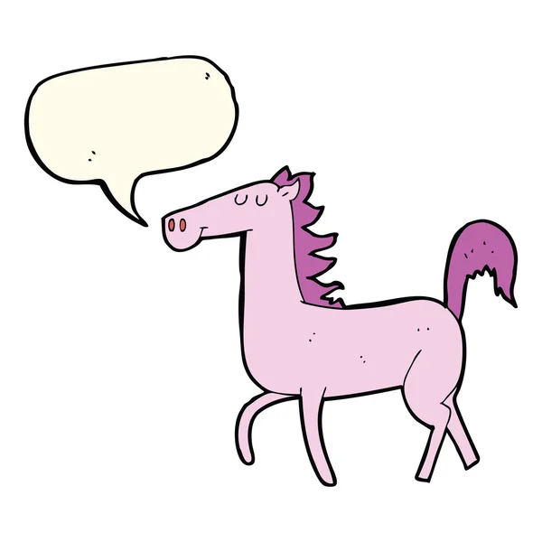 Cartoon paard met spraakbel — Stockvector