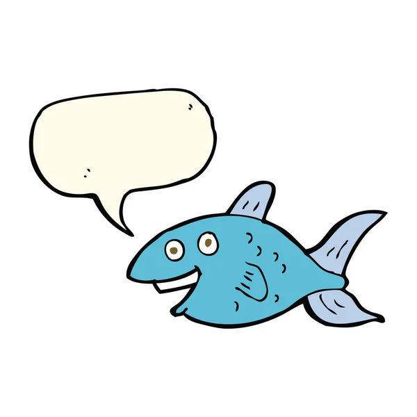 Poisson dessin animé avec bulle de parole — Image vectorielle