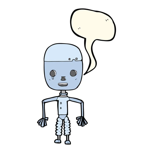 Robot dessin animé avec bulle vocale — Image vectorielle