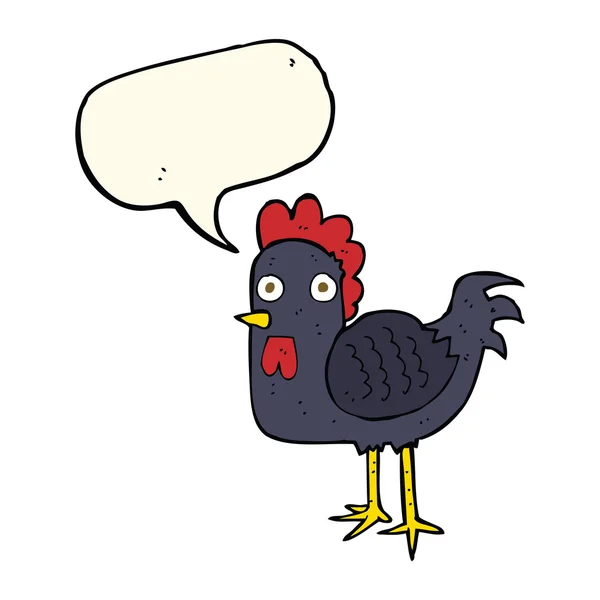 Cartoon-Huhn mit Sprechblase — Stockvektor