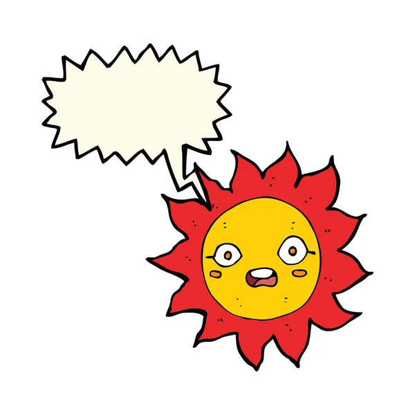 Мультфильм солнце с пузырьком речи — стоковый вектор