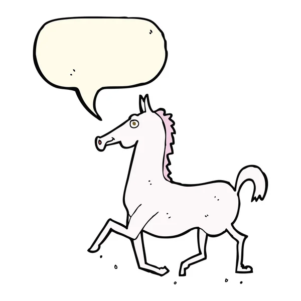 Tecknad häst med pratbubbla — Stock vektor