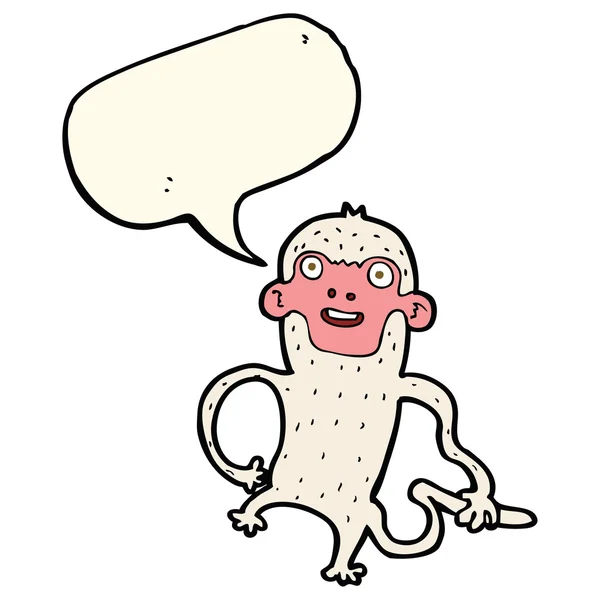 Scimmia dei cartoni animati con bolla vocale — Vettoriale Stock
