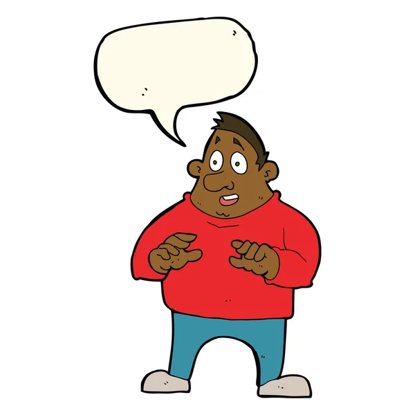 卡通片惊喜交集的肥胖男子与言语泡沫 — 图库矢量图片