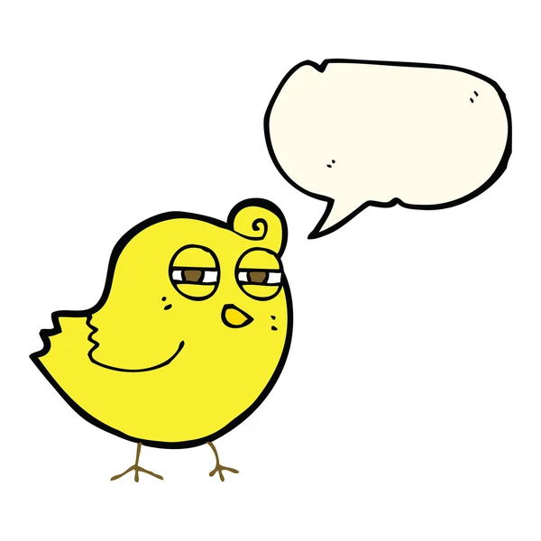 Смішний мультяшний птах з мовною бульбашкою — стоковий вектор