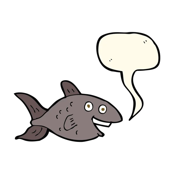 Peces de dibujos animados con burbuja del habla — Vector de stock