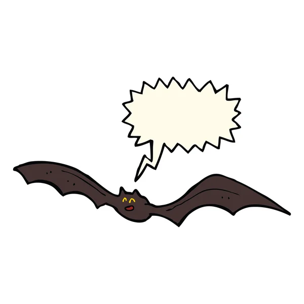 Chauve-souris dessin animé avec bulle de parole — Image vectorielle