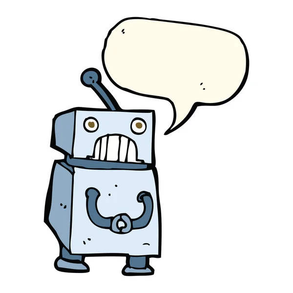 Robot de dibujos animados con burbuja de habla — Archivo Imágenes Vectoriales