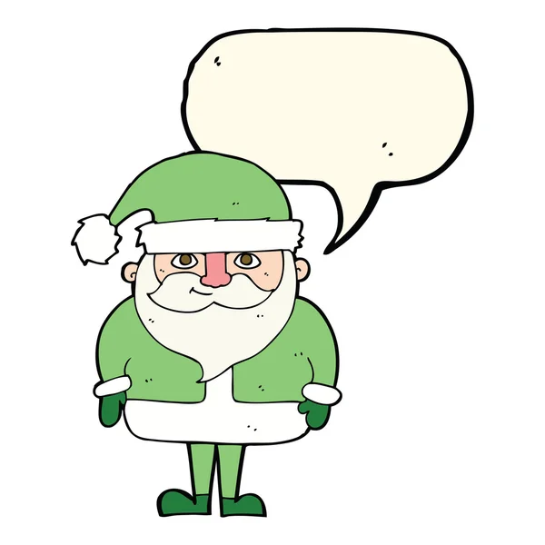 Κινούμενα σχέδια χαρούμενος Άγιος Βασίλης με φούσκα ομιλία — Διανυσματικό Αρχείο