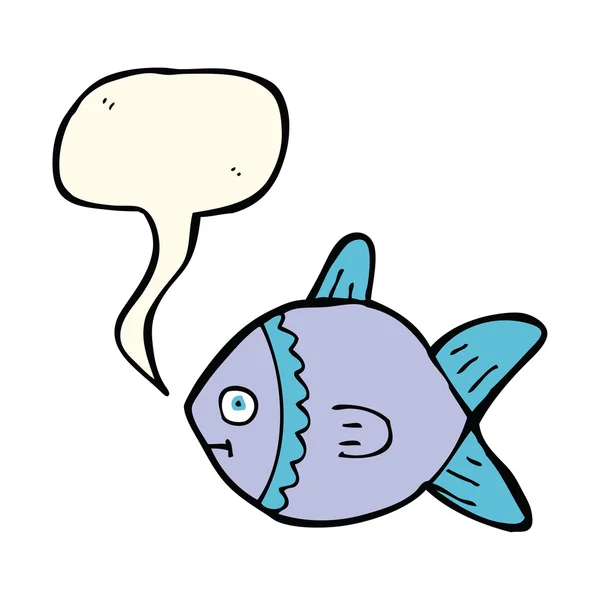 Poisson dessin animé avec bulle de parole — Image vectorielle