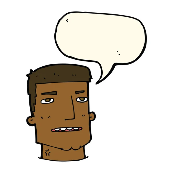 Karikatur Männerkopf mit Sprechblase — Stockvektor