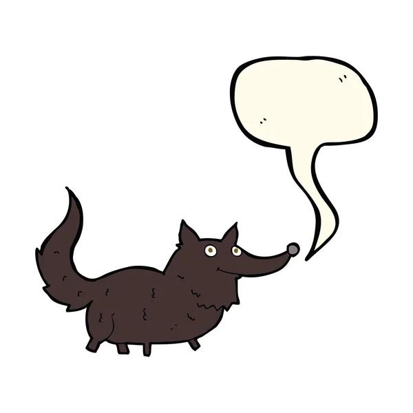 Kreslený malý pes s bublinou řeči — Stockový vektor